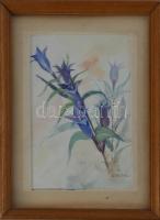 Elisabeth Kesselbauer-Laske (1884-1975): Virágszálak. Akvarell, papír, jelzett, 10x7,5 cm