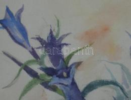Elisabeth Kesselbauer-Laske (1884-1975): Virágszálak. Akvarell, papír, jelzett, 10x7,5 cm
