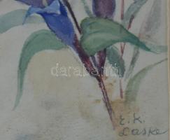 Elisabeth Kesselbauer-Laske (1884-1975): Virágszálak. Akvarell, papír, jelzett, 10x7,5 cm
