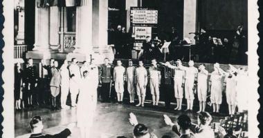 1936 Berlini olimpia olasz-magyar férfi vívó mérkőzés, feltehetőleg a férfi kard csapat döntőjének f...