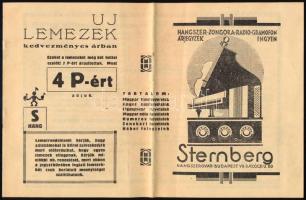 ca 1930 Sternberg hangszergyár árjegyzék. 8p.