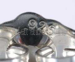 Ezüst (Ag) fülbevaló pár, kalcedon gömbbel, jelzett, bruttó 1,5g