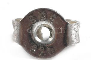 Ezüst (Ag) fülbevaló pár, malachit golyókkal, jelzett, bruttó 4,6g