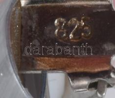 Ezüst (Ag) klipsz fülbevaló pár, rózsakvarccal, jelzett, bontatlan csomagolásán