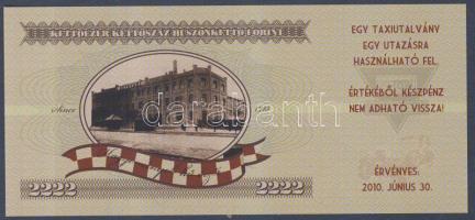 2010 2222Ft Főtaxi taxiutalvány T: UNC