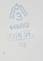 Jelzett zománcozott tejes kanna, kopással, m: 25 cm