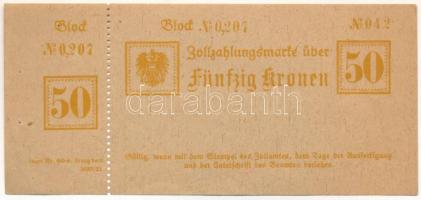 Ausztria 1921 k. 50K "Zollzahlungsmarke-vasúti vámbárca" "042 0,207" T:AU tűlyukak, sarokhajlás