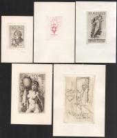 Klf. alkotók (Tempinszky István, Kékesi László, Menyhárt József stb.): 8 db ex libris, többségében a Réthy családhoz kapcsolódó (közte kettő db erotikus). Rézkarc, papír, többségében jelzett a metszeten, klf. méretekben.