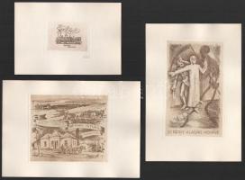 Klf. alkotók (Tempinszky István, Kékesi László, Menyhárt József stb.): 8 db ex libris, többségében a...