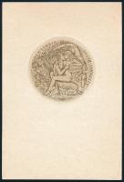 Tempinszky István (1907-1979): Ex libris Stephani Réthy (erotikus könyvjegy). Rézmetszet, papír, jelzett a metszeten, d: 6 cm
