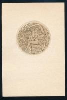 Tempinszky István (1907-1979): Ex libris Stephani Réthy (erotikus könyvjegy). Rézmetszet, papír, jelzett a metszeten, d: 6 cm