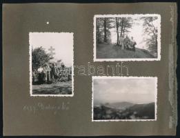 1937 Balassagyarmat 3 db fotó albumlapon + 3 Dobogókő fotó 9x6 cm