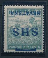 SHS 1918 Arató 6f fordított felülnyomással. Signed: Bodor Certificate: Zrinjscak