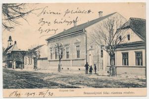 1909 Szamosújvár, Gherla; Felső víz utca részlete, Gopcsa ház / street view, house (fl)