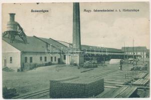 1916 Szászrégen, Sächsisch-Regen, Reghin; Magyar fakereskedelmi r.t. fűrésztelepe. Bischitz J. kiadása / sawmill, wood industry (ázott sarkak / wet corners)