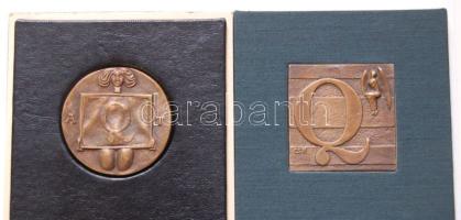 DN "Qualitás Galéria-Budapest" 2 db különböző ffém reklám érem eredeti tokkal s: AT., CsK. T:1,2