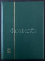 Leuchtturm 30 fehér lapos A/4 berakó, jó állapotban zöld borítóval, benne modern magyar bélyegek