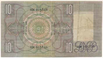Hollandia 1936. 10G "HM 005826" T:F pici beszakadások
Netherlands 1936. 10 Gulden "H...