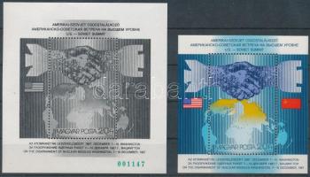 1987 Csúcstalálkozó feketenyomat blokk zöld sorszámmal + normál blokk (10.400)