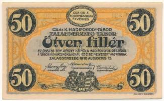1916. Zalaegerszeg / hadifogolytábor 1916. augusztus 15. 50f arab sorozat és sorszámmal, "21 0230", "MS" jelzéssel T:AU Hungary / Zalaegerszeg / POW camp 1916.08.15. 50 Heller with arabic serial numbers "21 0230", and "MS" prefix C:AU Adamo HHZ-1.3.3V