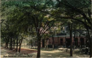 Lacul Sarat (Braila), Mare Restaurant "Principesa Maria" N.D. Chryssoverghis / restaurant, terrace with guests and waiters (fl)