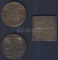 DN "Qualitás Galéria-Budapest" 3 db különböző ffém reklám érem eredeti tokkal s: AT., CsK....