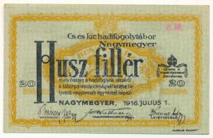 1916. Nagymegyer / Hadifogolytábor 20f "MS 31 0722" T:AU 1916. Hungary / Nagymegyer / POW Camp 20 Heller "MS 31 0722" C:AU Adamo HHN-1.2