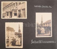 1933 Svájci utazás képes naplója, Több mint 200 db, szépen gyűjtött városképes fotó Bern, Zürich, Sc...