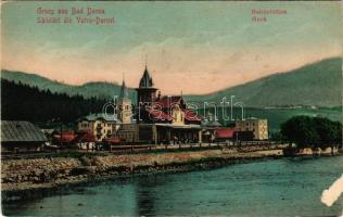 Vatra Dornei, Dornavátra, Bad Dorna-Watra (Bukovina, Bucovina, Bukowina); Bahnstation / Gara / railway station (surface damage)