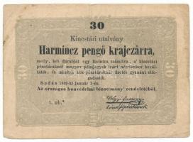1849. 30kr "Kossuth bankó" T:F,VG Adamo G103