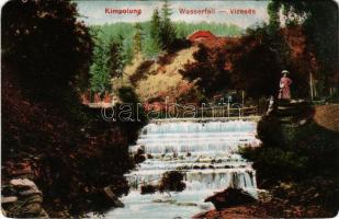 Campulung Muscel, Hosszúmező, Kimpolung, Cimpolung (Arges); Wasserfall / waterfall / vízesés. Vasúti levelezőlapárusítás 6455. (r)