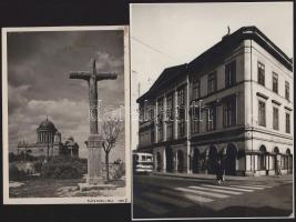 cca 1939-1960 Vegyes Esztergommal kapcsolatos fotó tétel, 5 db, 18×13 és 16×22 cm + Központi Étterem...