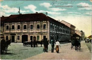Liptószentmiklós, Liptovsky Mikulás; Korona szálloda és kávéház, üzletek. Grosz H. kiadása / street view, hotel and café, shops (Rb)