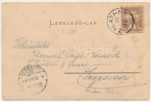 1901 Zalatna, Zlatna; Állami ipari szakiskola, Három templom, Takarékpénztár. Folberth Vilmos kiadás...