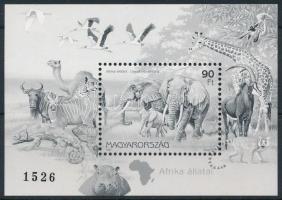 1997 Földrészek állatai I. - Afrika feketenyomat blokk fekete sorszámmal (20.000)