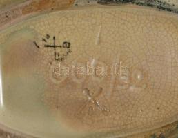 cca 1930 Német art deco kínáló, jelzett, lepattanással, 32x22