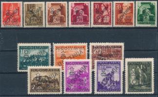 Muraszombat 1945 7 db magyar és 7 db német bélyeg Bodor vizsgálójellel