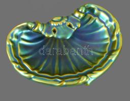 Zsolnay eozin mázas névjegykártyatartó, jelzett, alján Parádsasvári vésettel, 16x11 cm