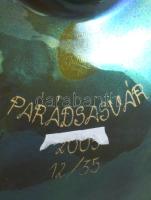 Zsolnay eozin mázas névjegykártyatartó, jelzett, alján Parádsasvári vésettel, 16x11 cm