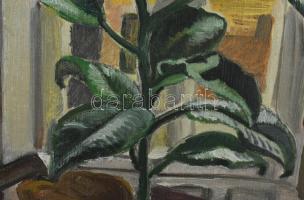 Bálint Paris jelzéssel: Enteriőr. Olaj, vászon, kartonon. 32x24 cm. Dekoratív, sérült fakeretben