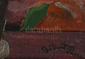 Bálint Paris jelzéssel: Enteriőr. Olaj, vászon, kartonon. 32x24 cm. Dekoratív, sérült fakeretben