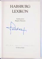 Hamann, Brigitte: Habsburg Lexikon. Habsburg Ottó által aláírt! Bp., 1990, Új Géniusz Kiadó. 415p. Kiadói műbőr kötés, papír védőborítóval, képekkel illusztrált, jó állapotban.