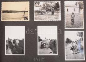 1935 Kb 150 db érdekes fotó albumban: Budapest Lánchíd, azóta lerombolt ház erkélyéről készített fot...