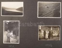 1935 Kb 150 db érdekes fotó albumban: Budapest Lánchíd, azóta lerombolt ház erkélyéről készített fot...