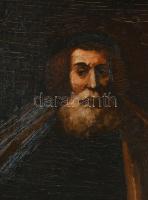 Olvashatatlan jelzéssel: Szakállas férfi portréja. Olaj, karton. 23x19 cm. Dekoratív, sérült fakeret...