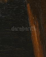 Olvashatatlan jelzéssel: Szakállas férfi portréja. Olaj, karton. 23x19 cm. Dekoratív, sérült fakeret...