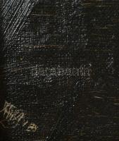 Olvashatatlan jelzéssel: Szakállas férfi portréja. Olaj, karton. 23x19 cm. Dekoratív, sérült fakeret...