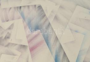 Ruzicskay György (1896-1993): Absztrakt kompozíció. Vegyes technika, papír, jelzett. Üvegezett faker...