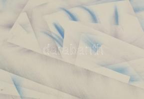 Ruzicskay György (1896-1993): Absztrakt kompozíció. Vegyes technika, papír, jelzett. Üvegezett faker...