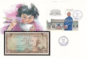 Makaó 1984. 10P "RE20806" borítékban, alkalmi bélyeggel bélyegzésekkel T:UNC Macau 1984. 10 Patacas "RE20806" in envelope with stamps C:UNC